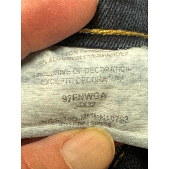 Wrangler Men's Slim Straight‎ Blue Jeans Size 34W 32L - Picture 9 of 9